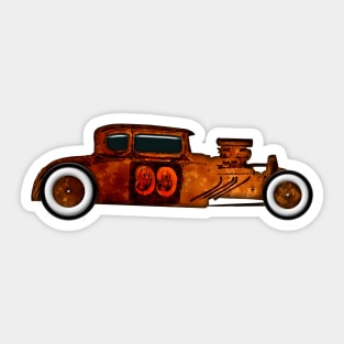 Rusty Rat Rod Design Sticker